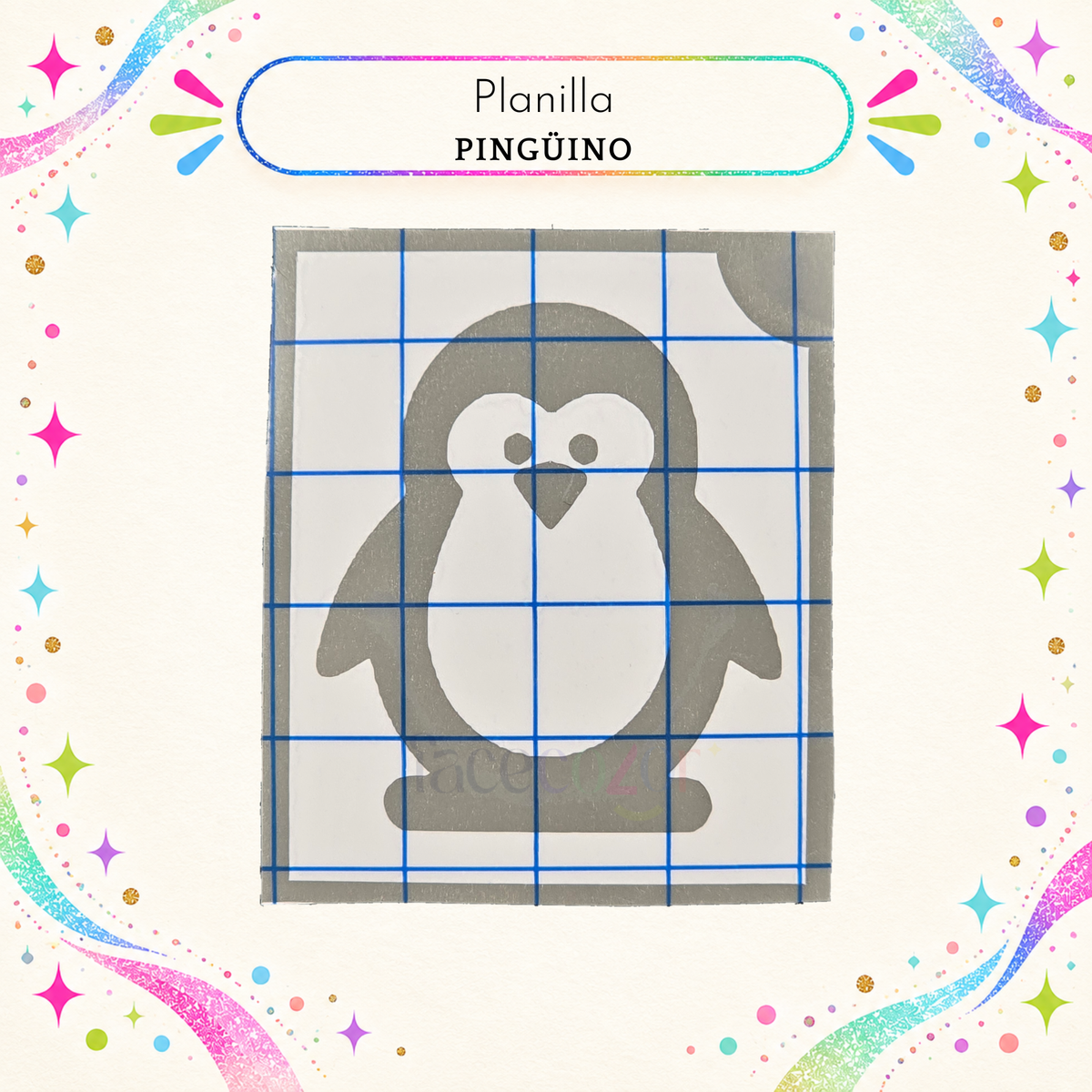 Plantilla Adhesiva - Pinguino (uso individual)
