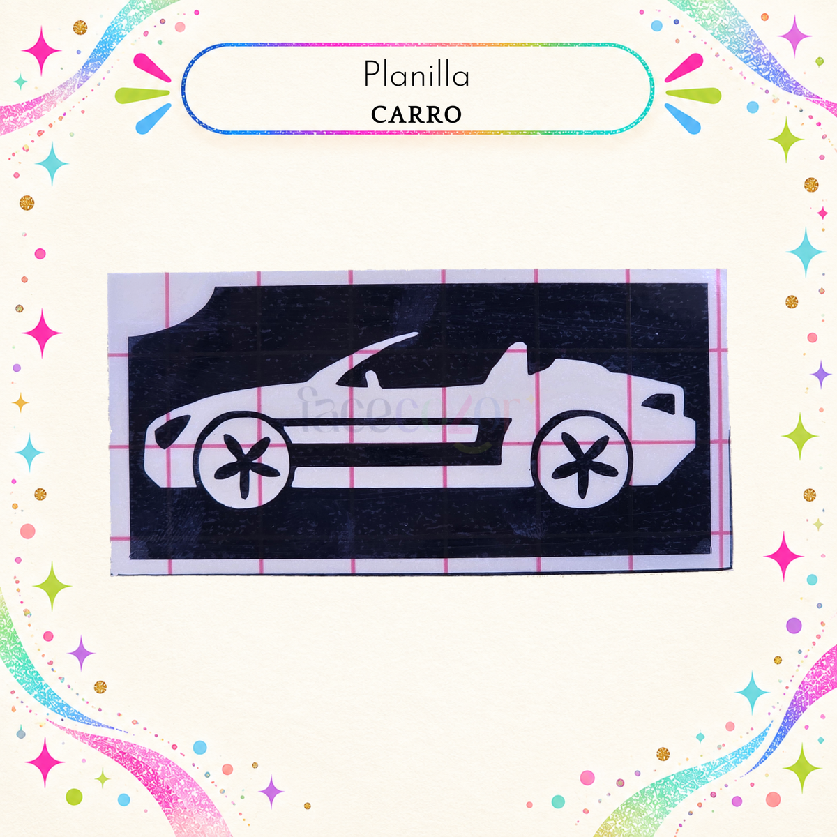 Plantilla Adhesiva - Carro (uso individual)