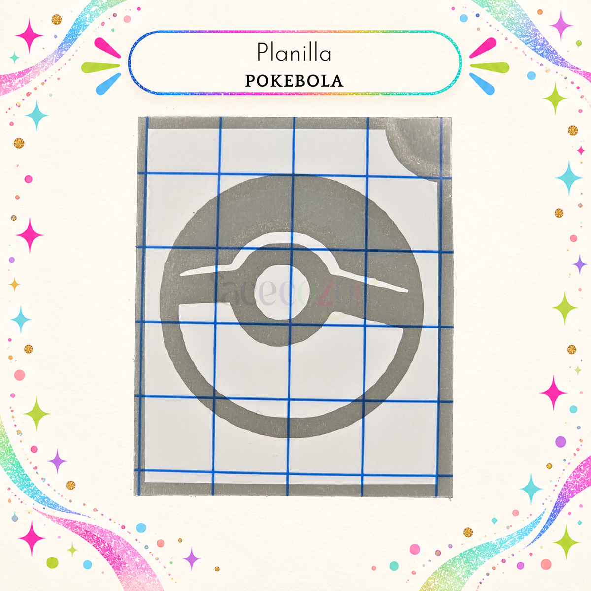 Plantilla Adhesiva - Pokebola (uso individual)
