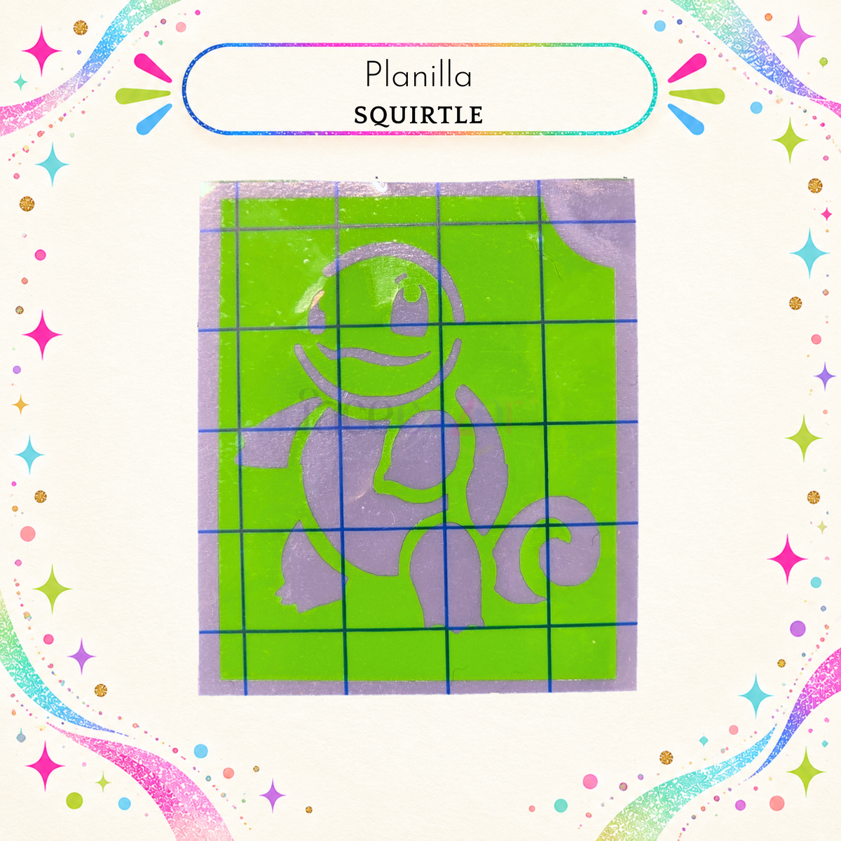 Plantilla Adhesiva - Squirtle (uso individual)