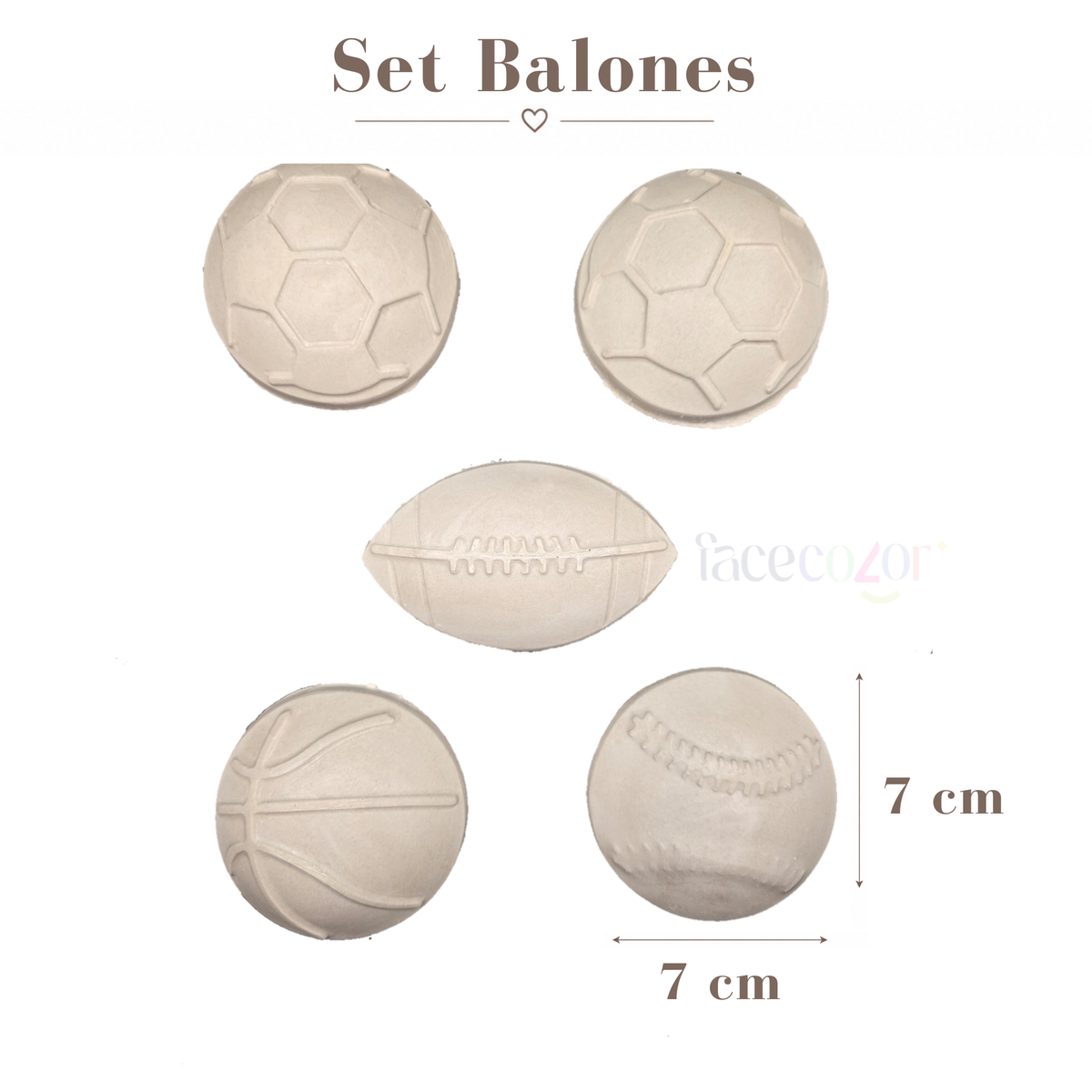 Figura de cerámica Set Balones (Venta en Conjunto)