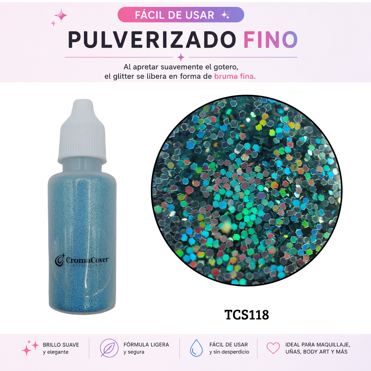 Atomizador de Glitter Cosmético 10 g – CromaCover