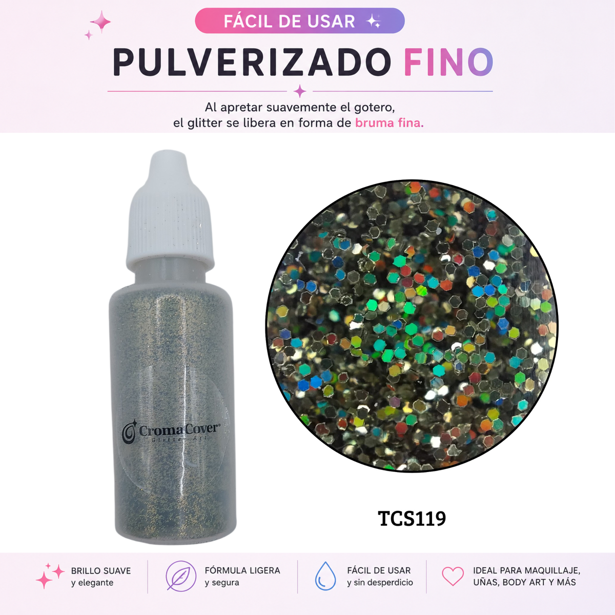 Atomizador de Glitter Cosmético 10 g – CromaCover