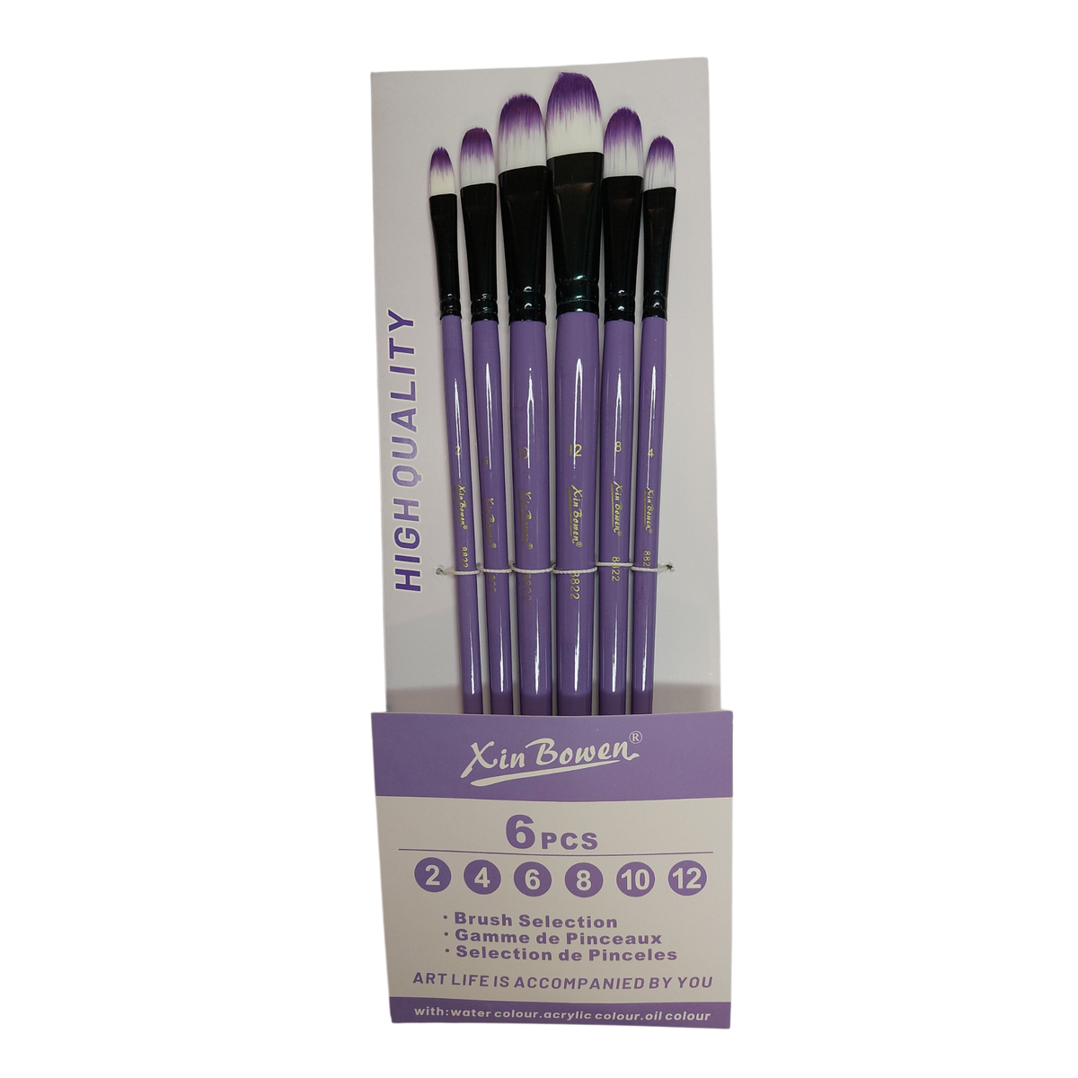 Set Pinceles Morado Filbert o Redondo