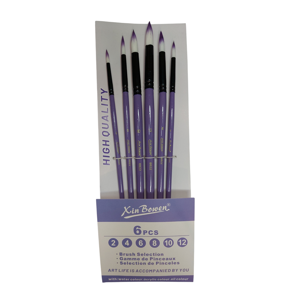 Set Pinceles Morado Filbert o Redondo