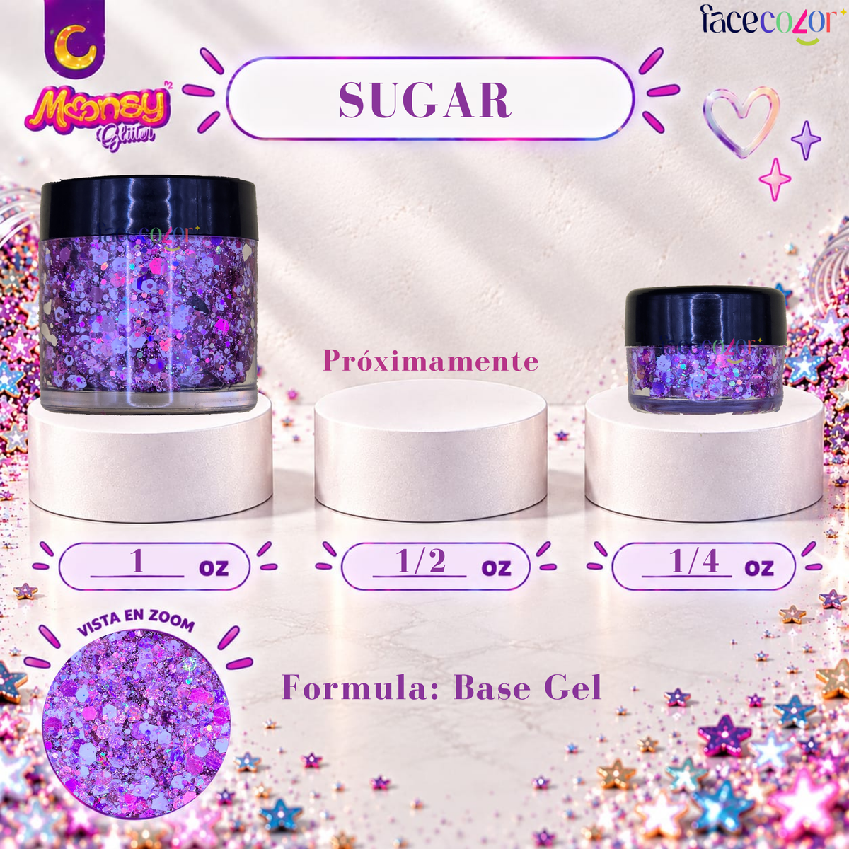 SUGAR Moonsy Glitter - Base Gel