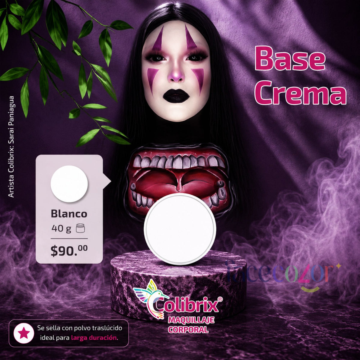 Base Crema Colibrix 40 g | Blanco, Negro y Rojo