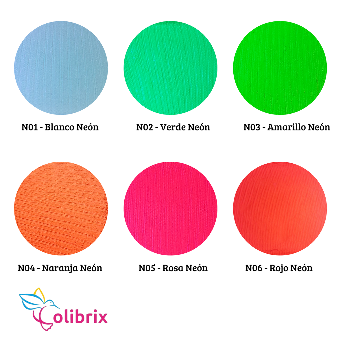 Colores Neón Colibrix 50 gr (venta por individual)