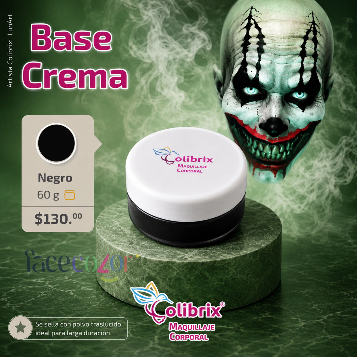 Base Crema Colibrix 60 g | Blanco, Negro y Rojo