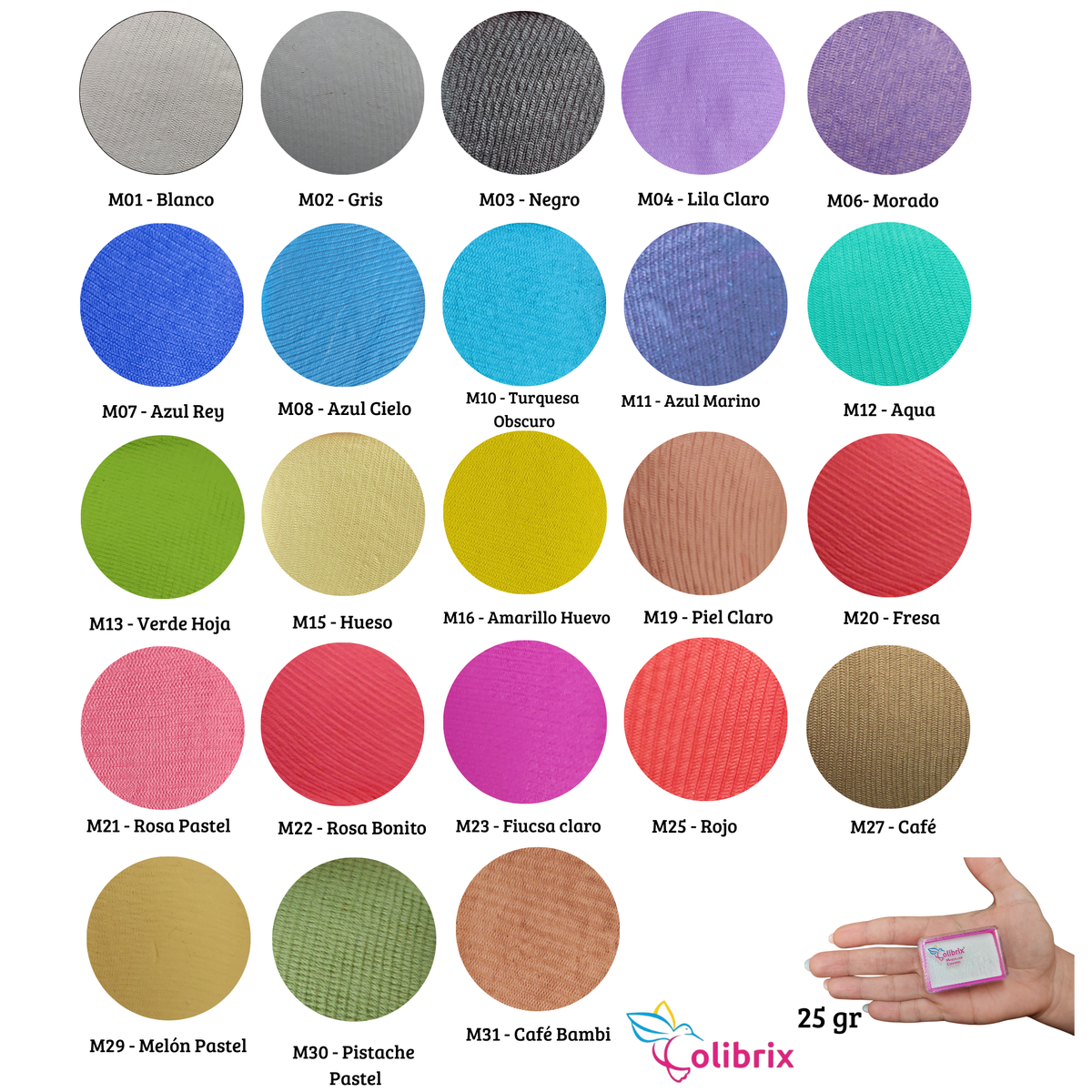 Colores Mate Colibrix 25 gr (venta por individual)