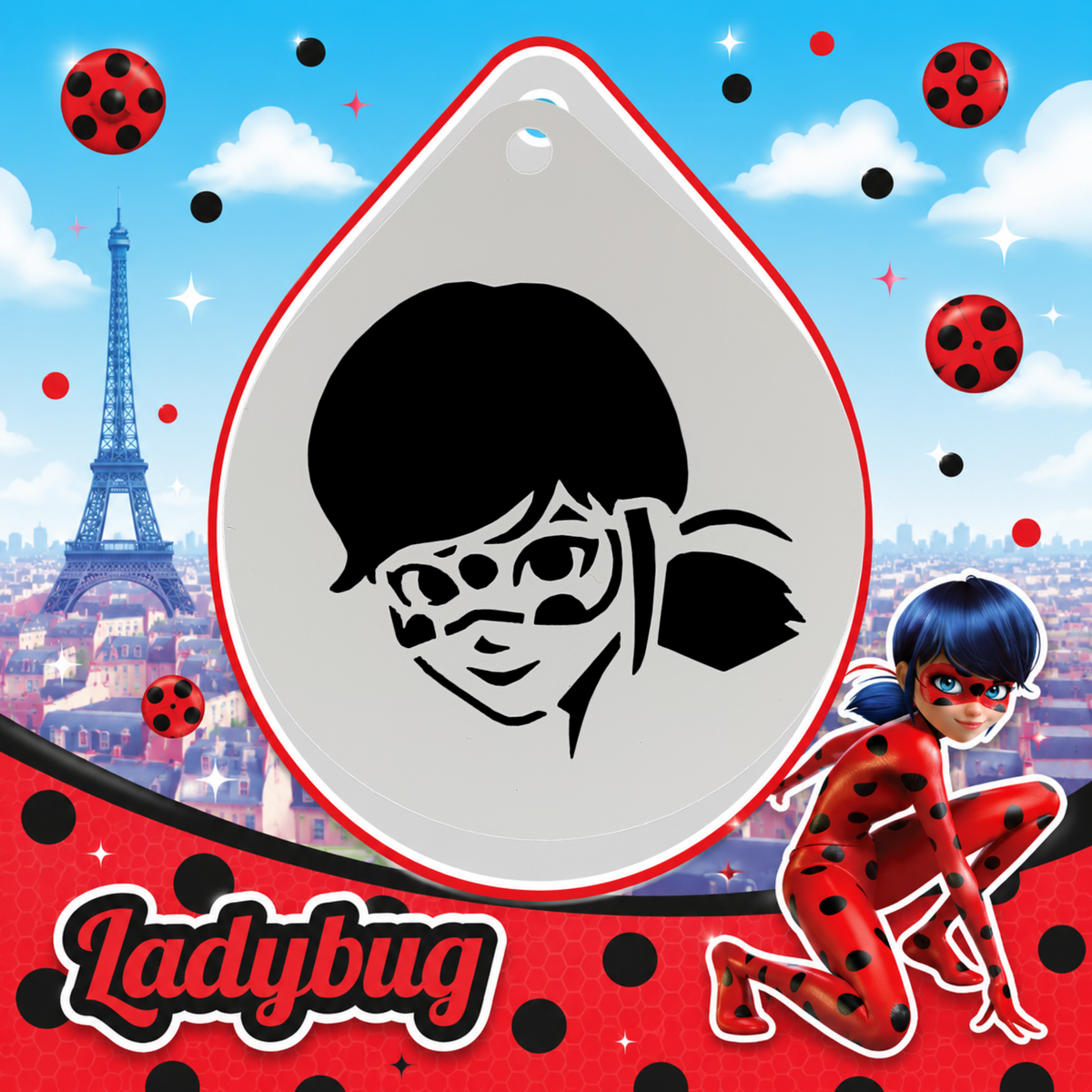 Stencil Caricatura Lady Bug