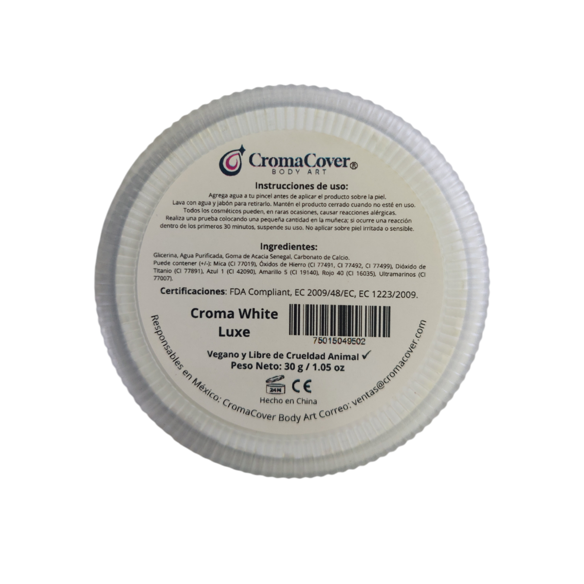 Colores Base Agua 30gr mate (venta por individual) CromaCover Body Art