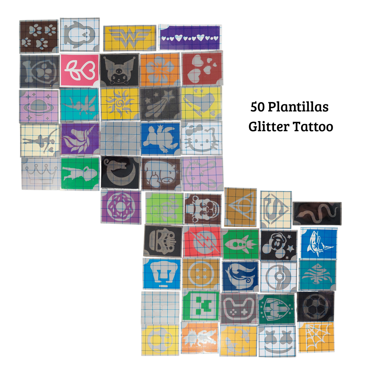 50 Plantillas Glitter Tattoo Facecolor