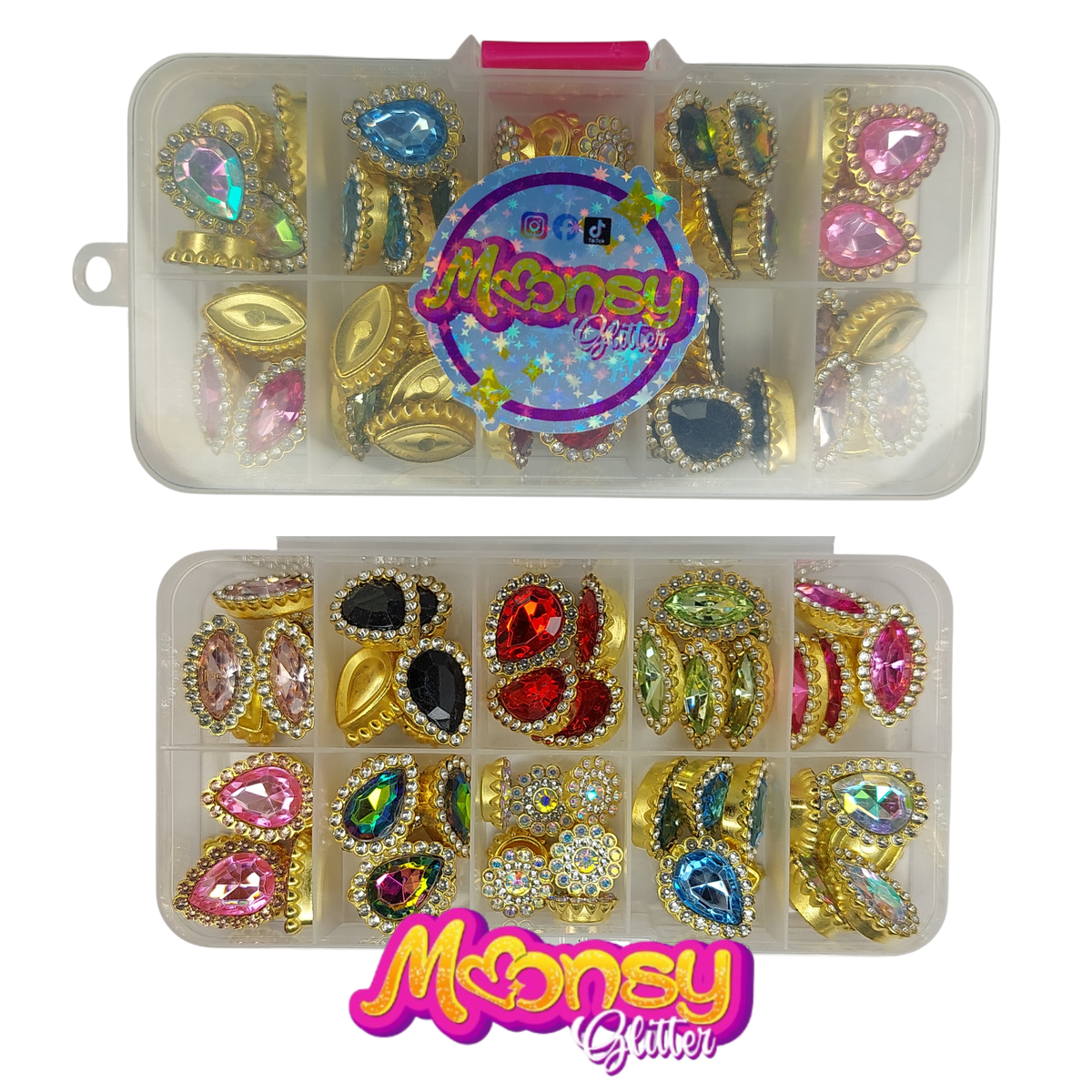Caja Pedrería Moonsy Glitter (varios tamaños)
