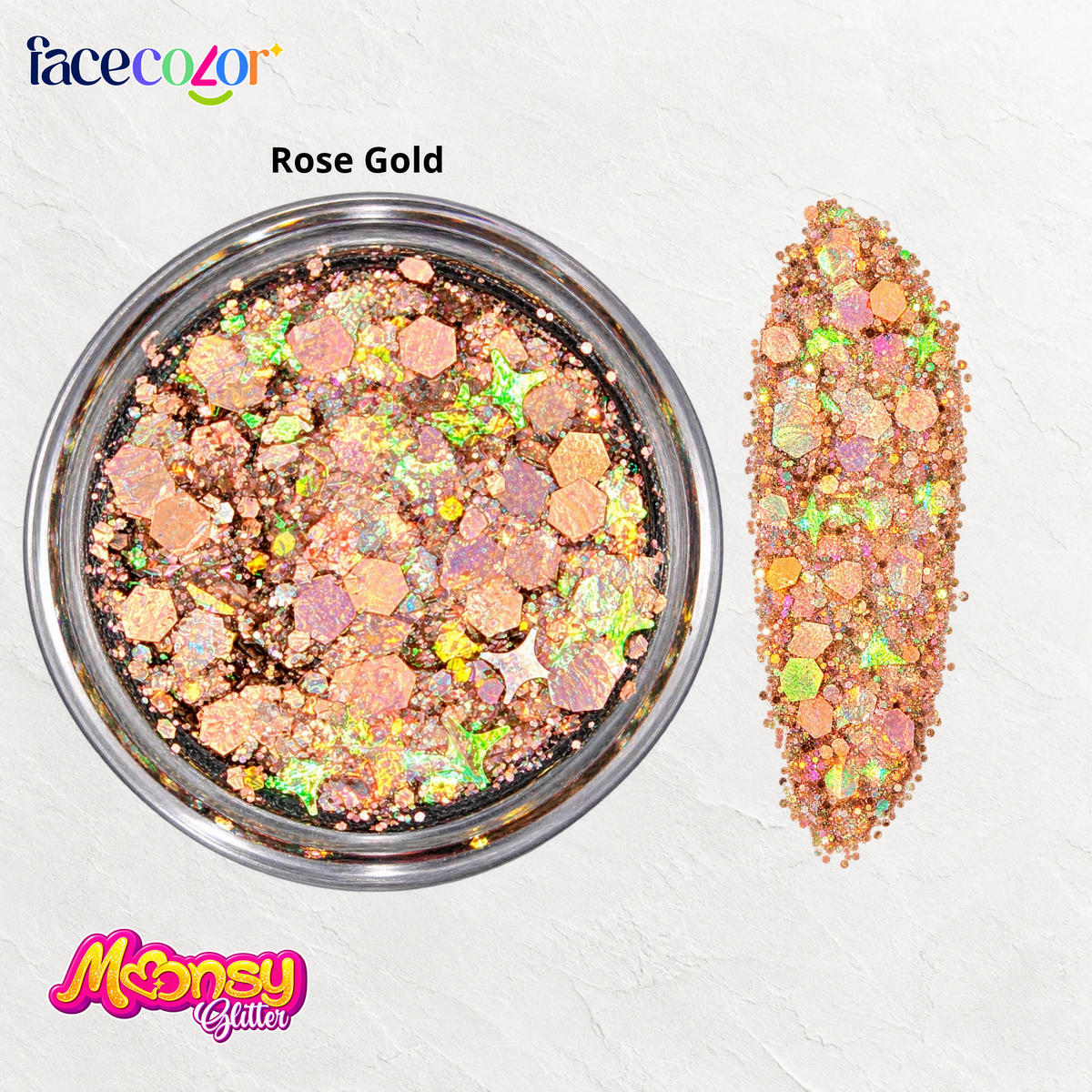 Rose Gold 1/4 oz Moonsy Glitter