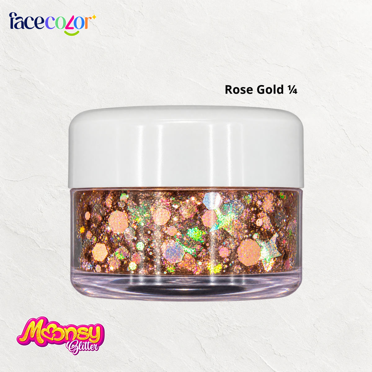 Rose Gold 1/4 oz Moonsy Glitter