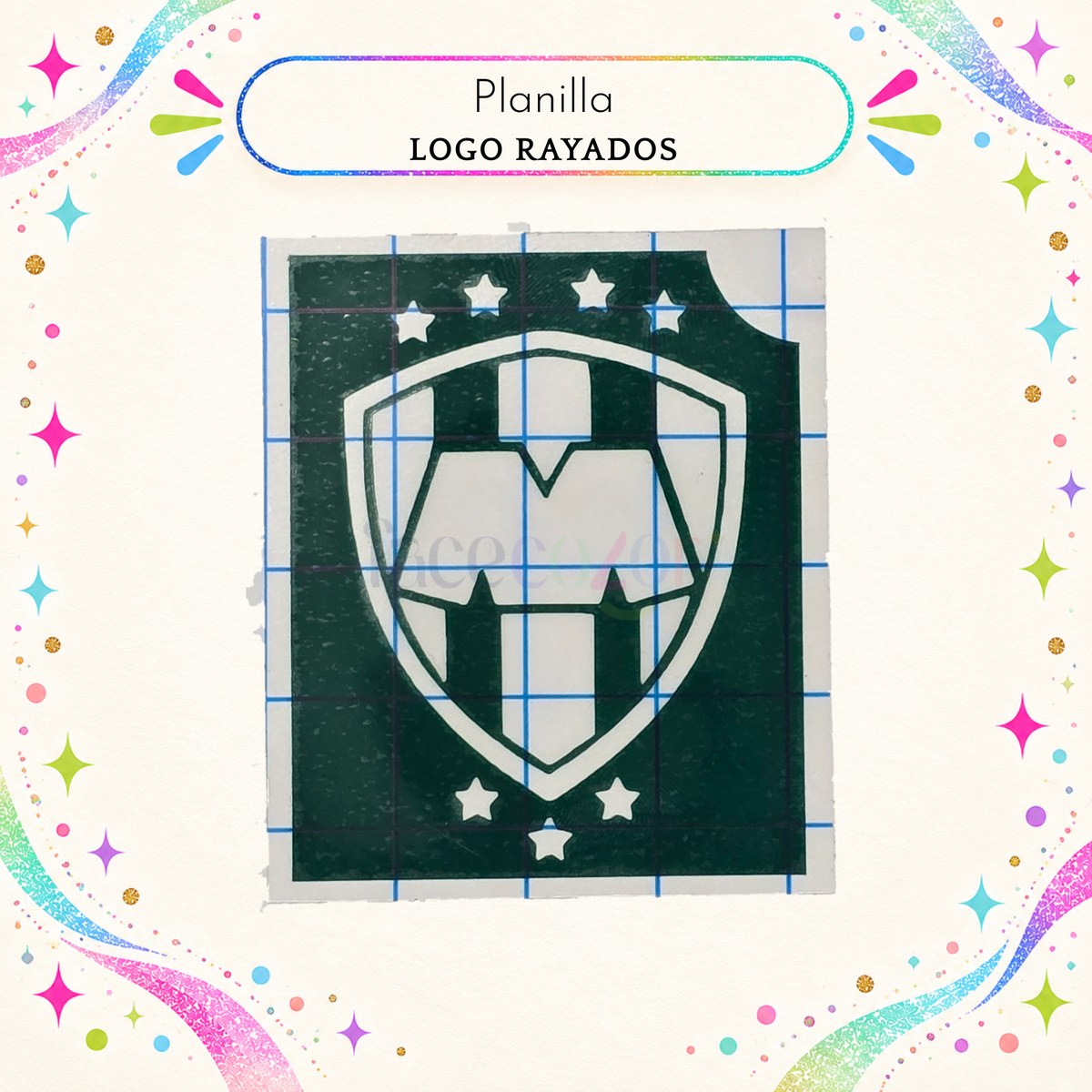 Plantilla Adhesiva - Logo Rayados (uso individual)