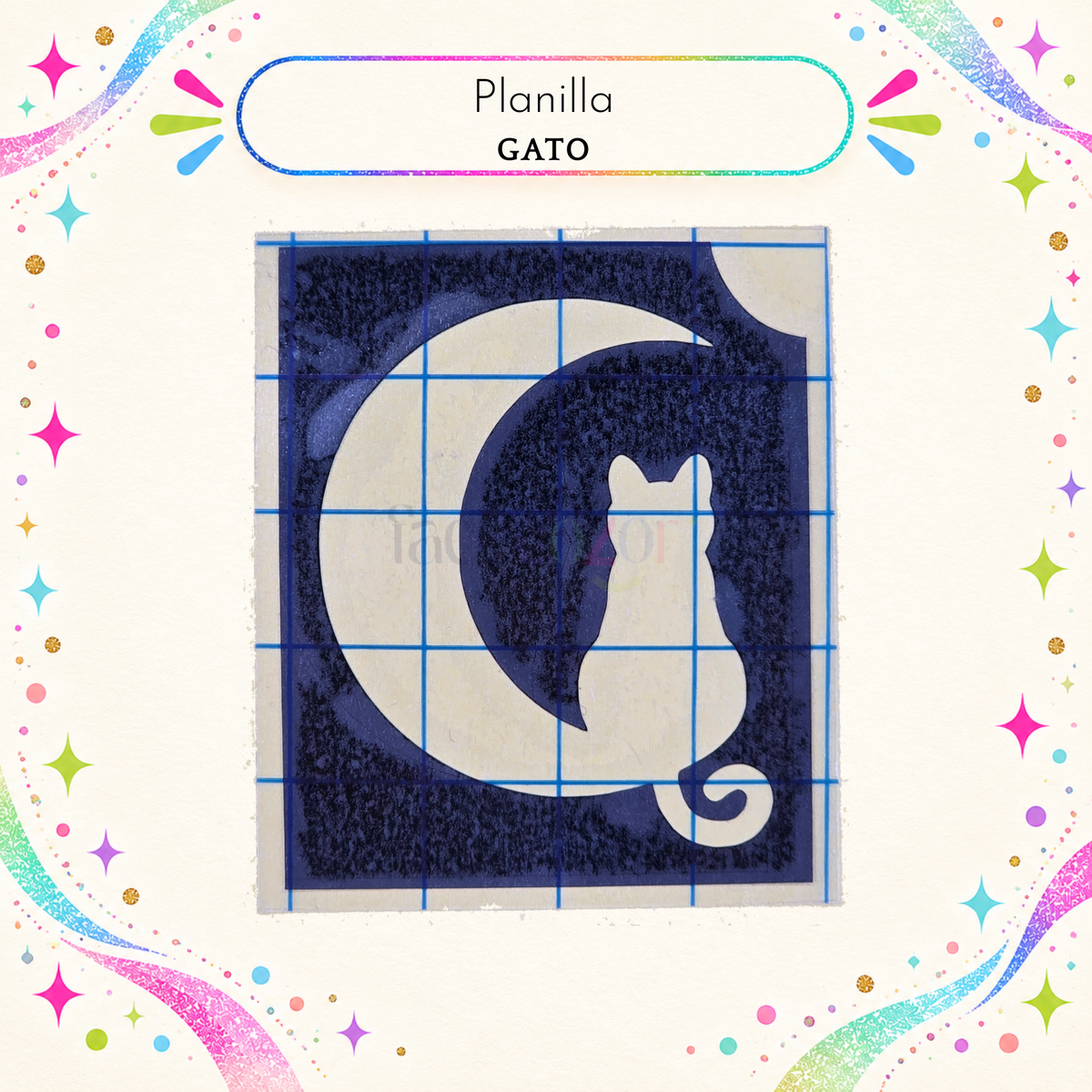 Plantilla Adhesiva - Gato (uso individual)