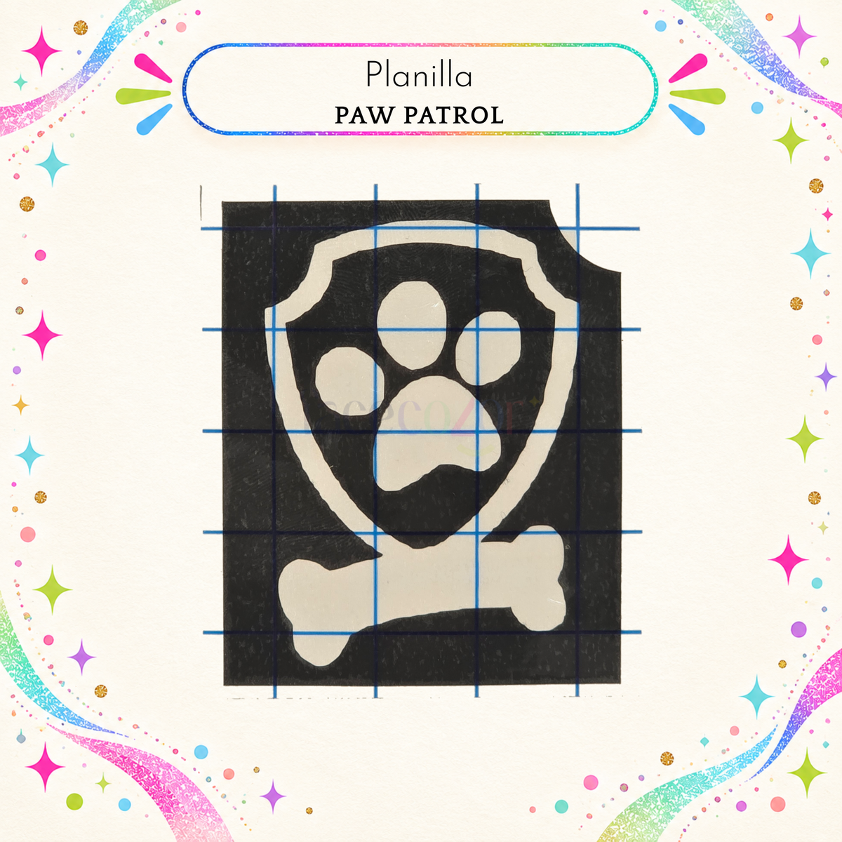 Plantilla Adhesiva - Paw Patrol (uso individual)