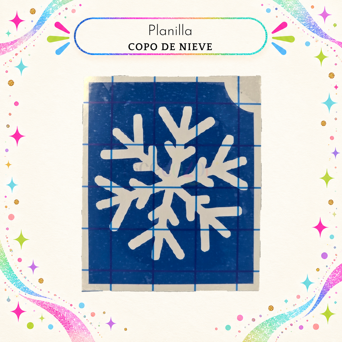Plantilla Adhesiva - Copo de Nieve (uso individual)