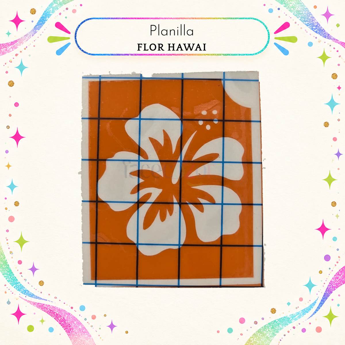 Plantilla Adhesiva - Flor Hawai (uso individual)