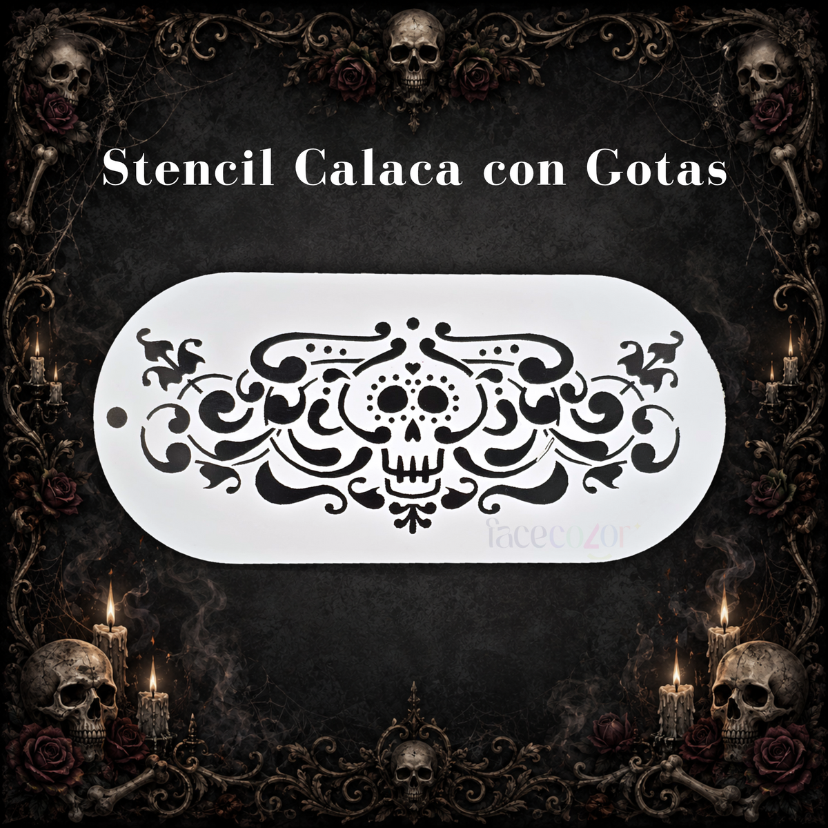 Stencil Calaca con Gotas