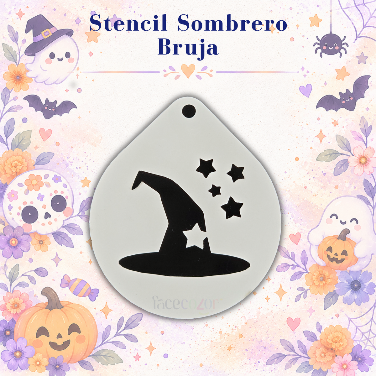 Stencil Sombrero Bruja