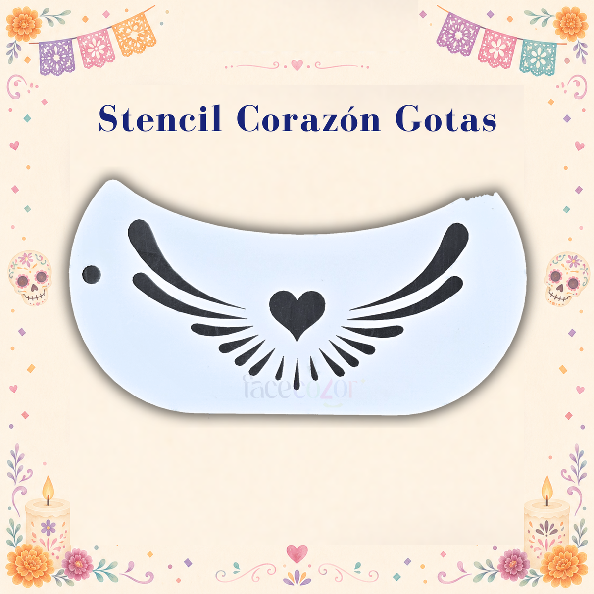 Stencil Corazón Gotas