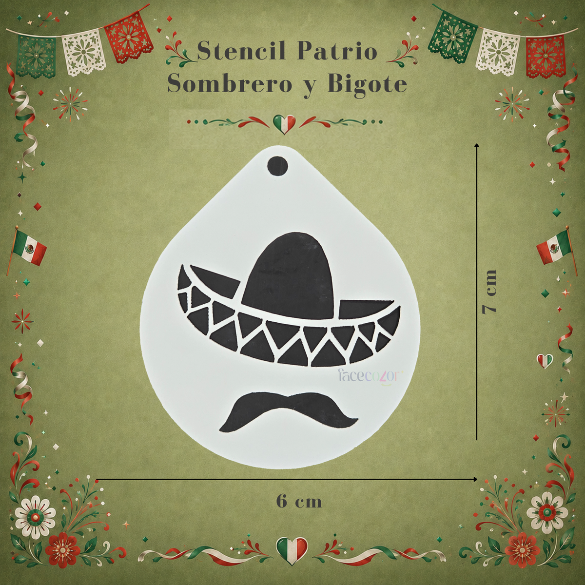 Stencil Sombrero y Bigote