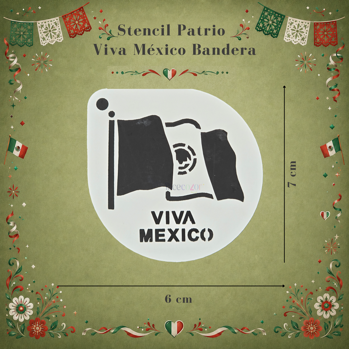Stencil Viva México Bandera