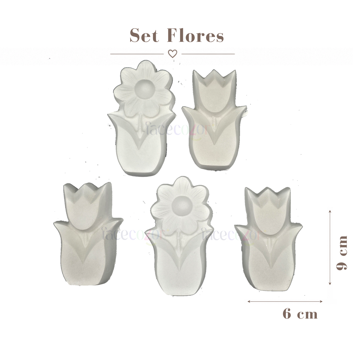 Figura de cerámica Set Flores (Venta en Conjunto)