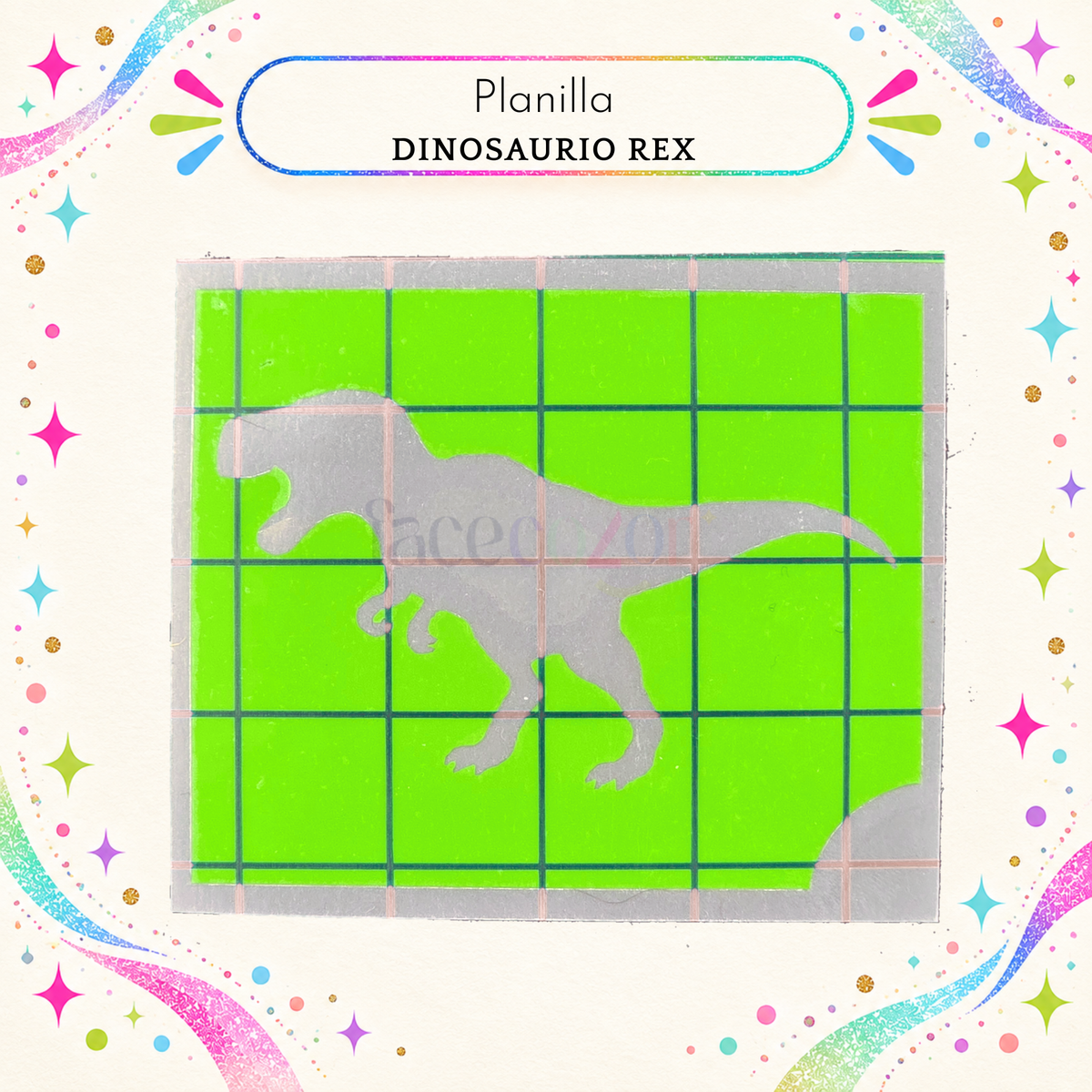 Plantilla Adhesiva - Dinosaurio Rex (uso individual)