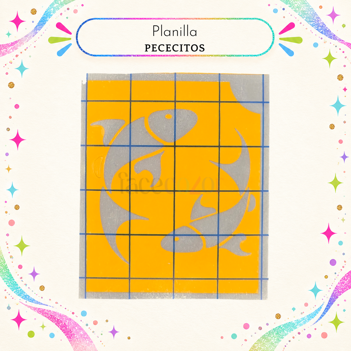 Plantilla Adhesiva - Pecesitos (uso individual)