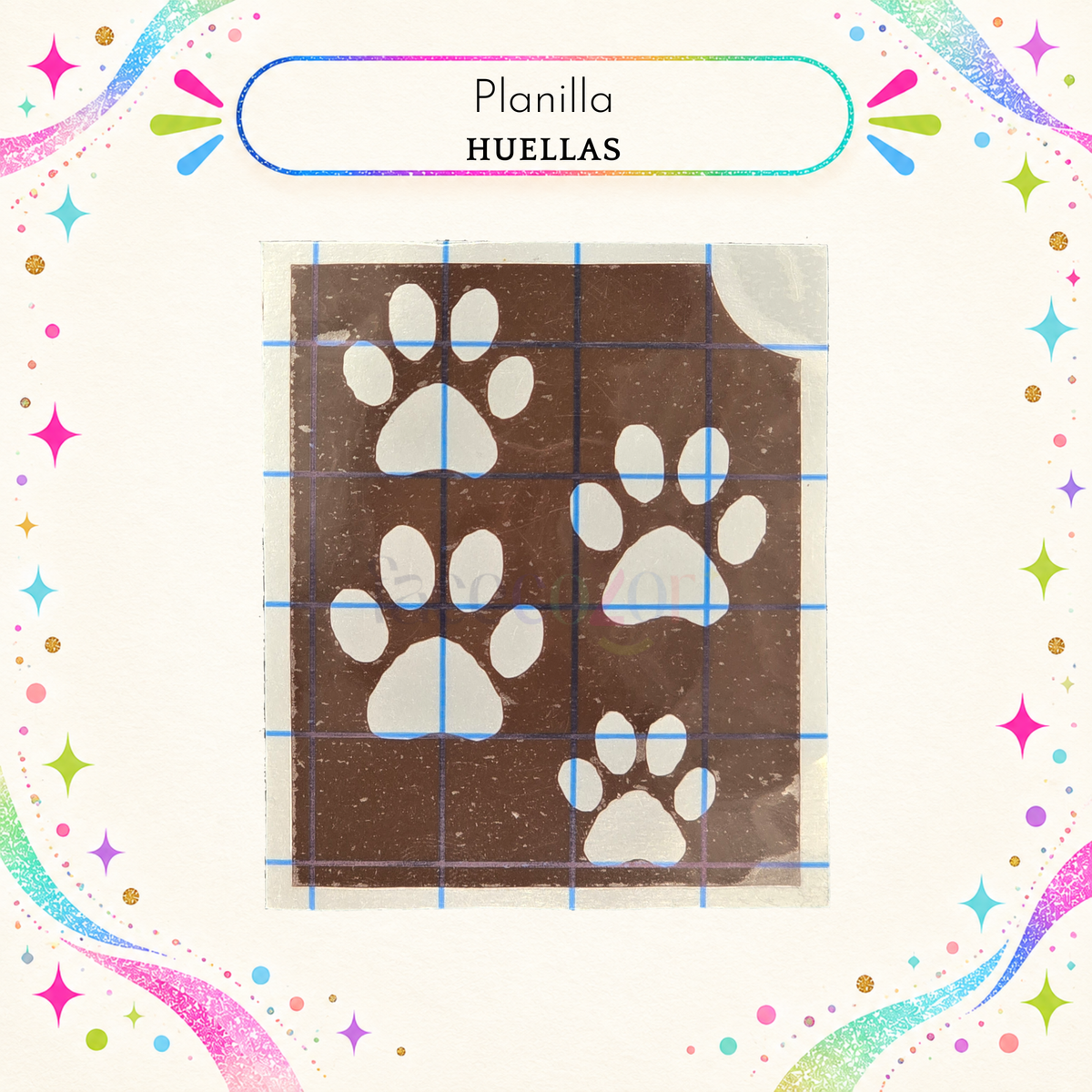 Plantilla Adhesiva - Huellas (uso individual)