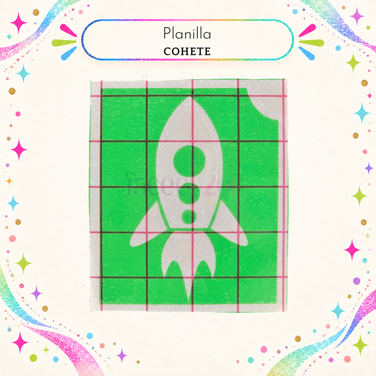 Plantilla Adhesiva - Cohete (uso individual)