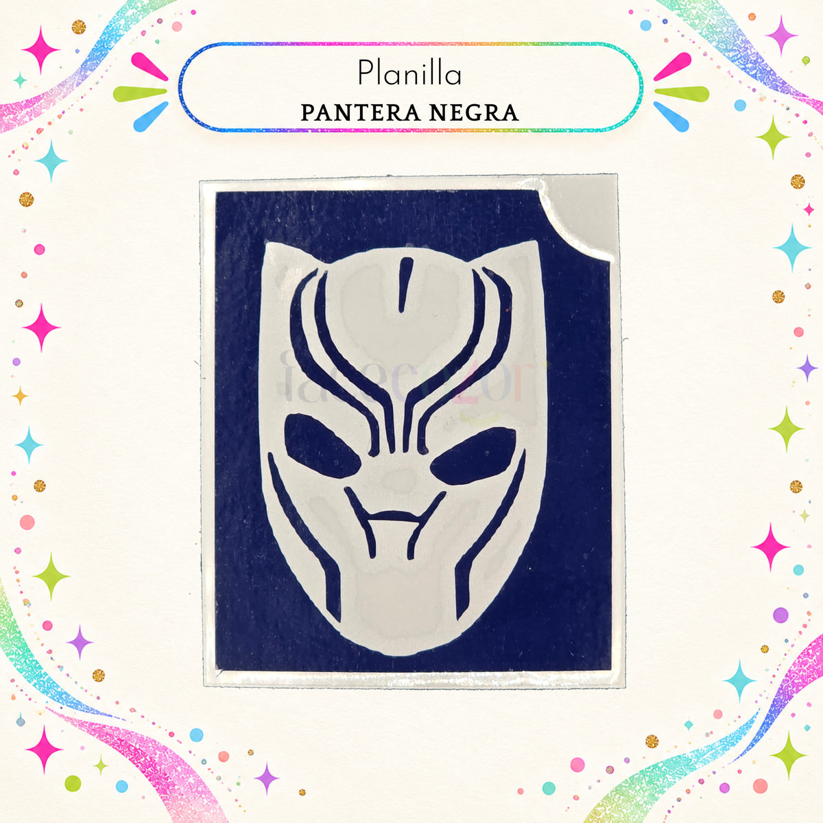 Plantilla Adhesiva - Pantera Negra (uso individual)