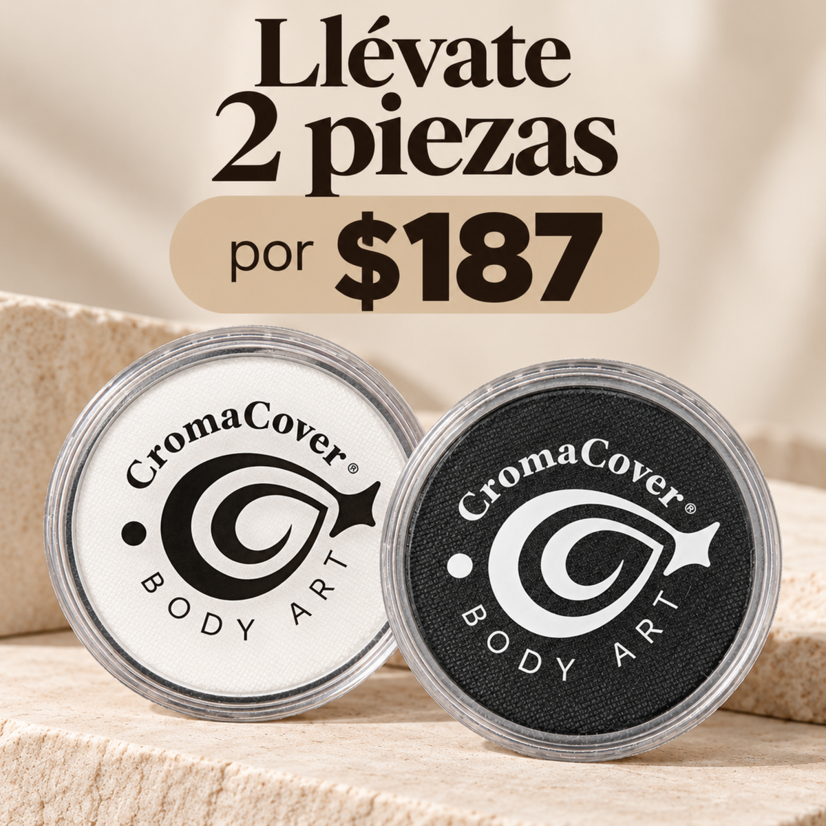 2 Tonos Blanco Y Negro  Base agua Cromacover