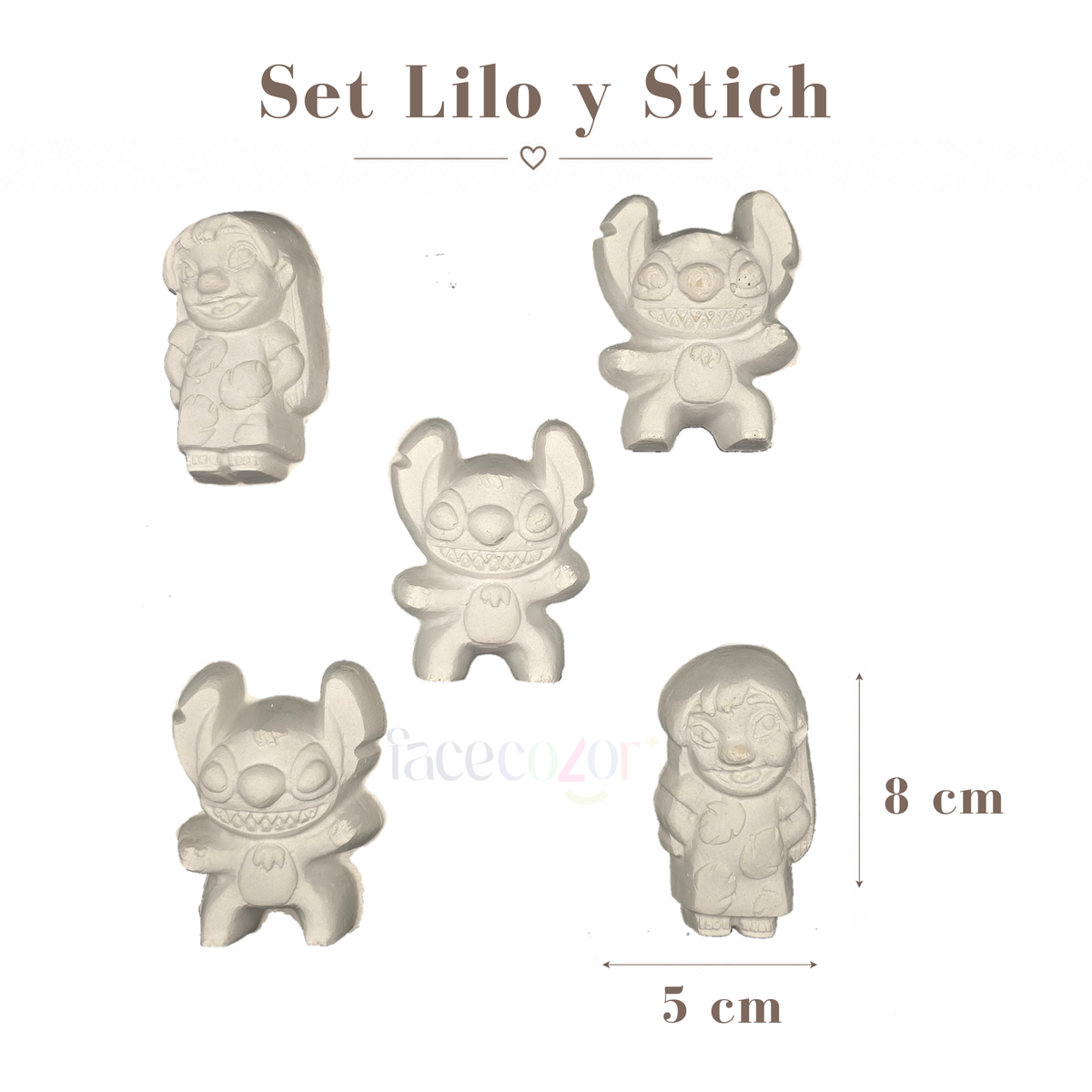 Figura de cerámica Set Lilo y Stich (Venta en Conjunto)