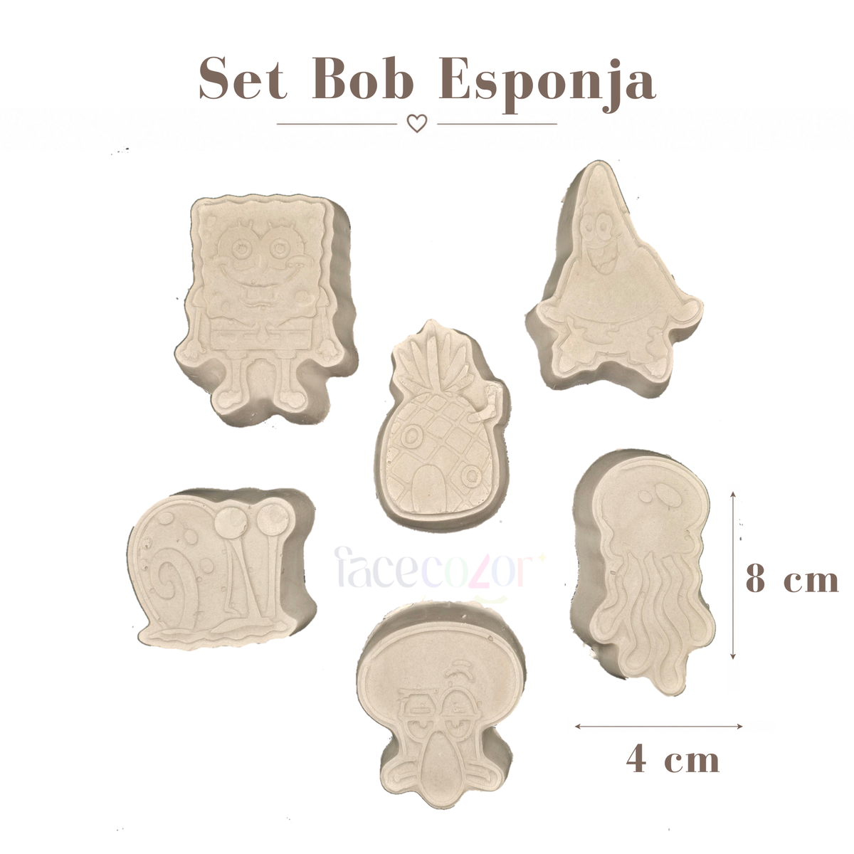 Figura de cerámica Set Bob Esponja (Venta en Conjunto)