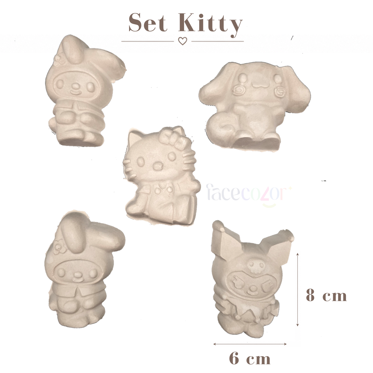 Figura de cerámica Set Kitty (Venta en Conjunto)