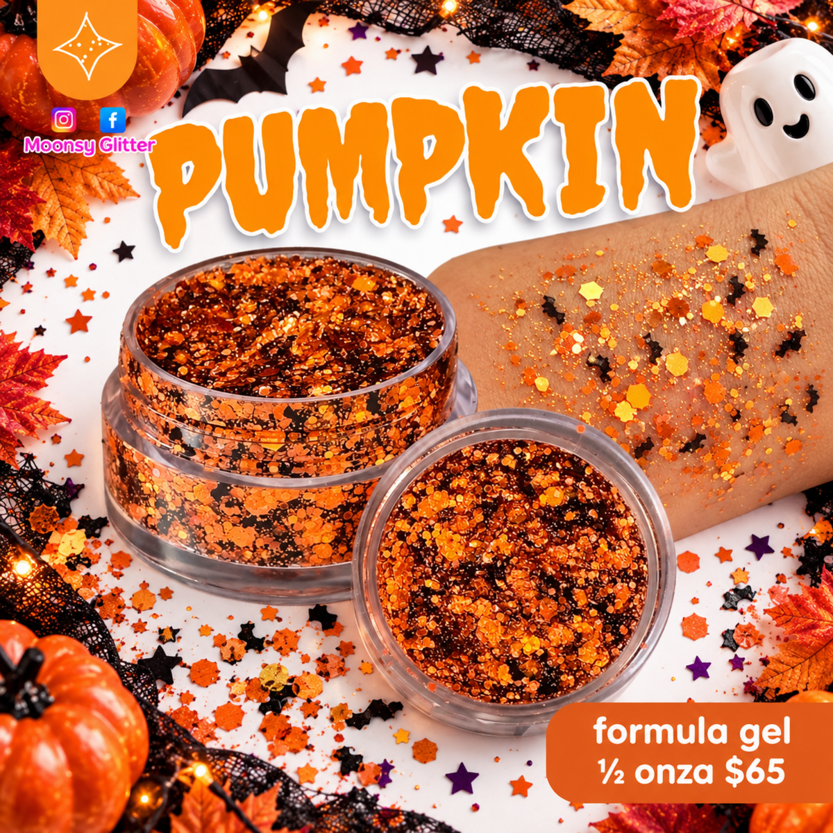 Pumpkin 1/2 oz Moonsy Glitter