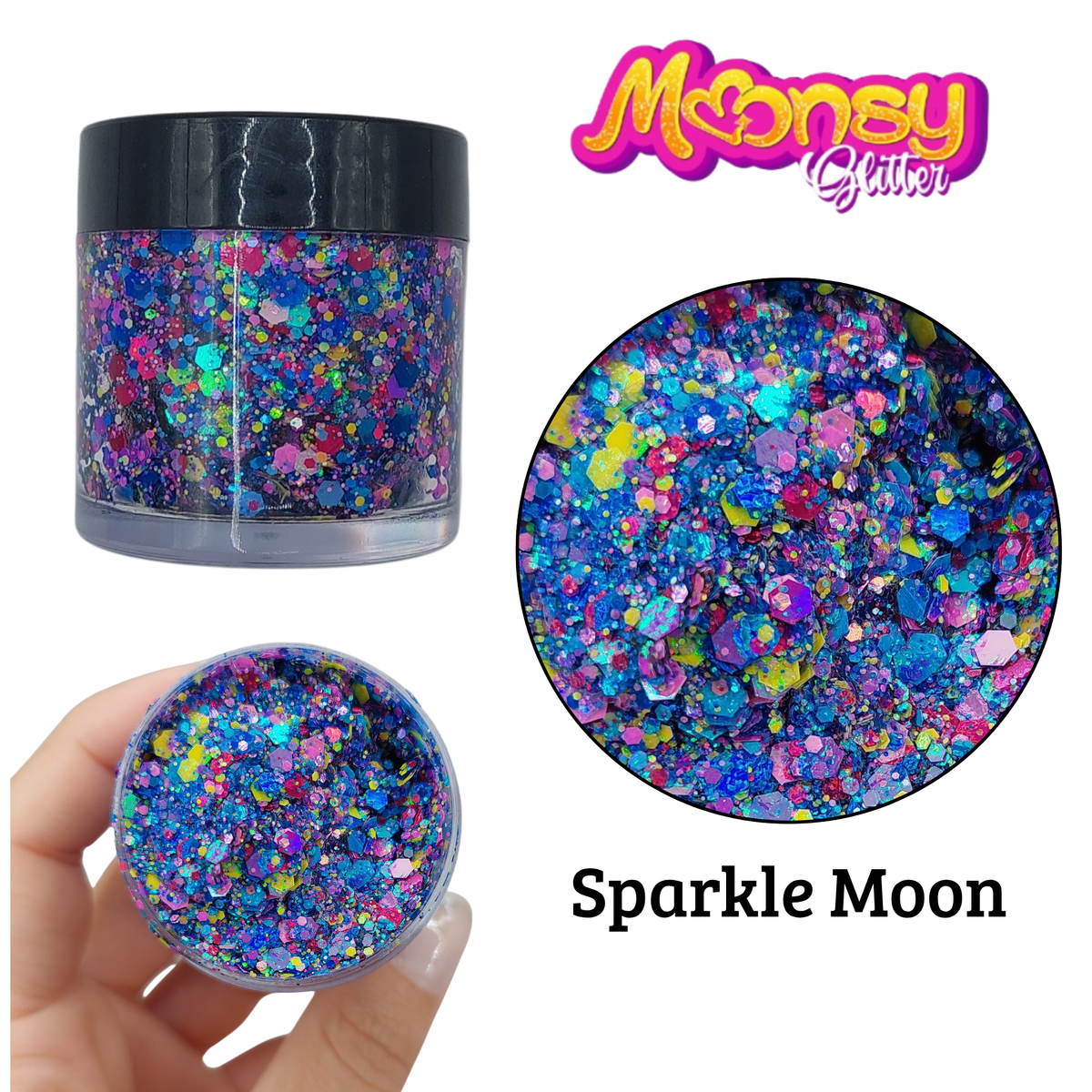 Variedad Onza Moonsy Glitter - Base Gel (venta por invdividual)