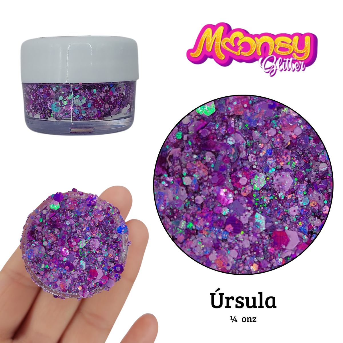 Variedad 1/4 Oz Moonsy Glitter - Base Gel (venta por individual)