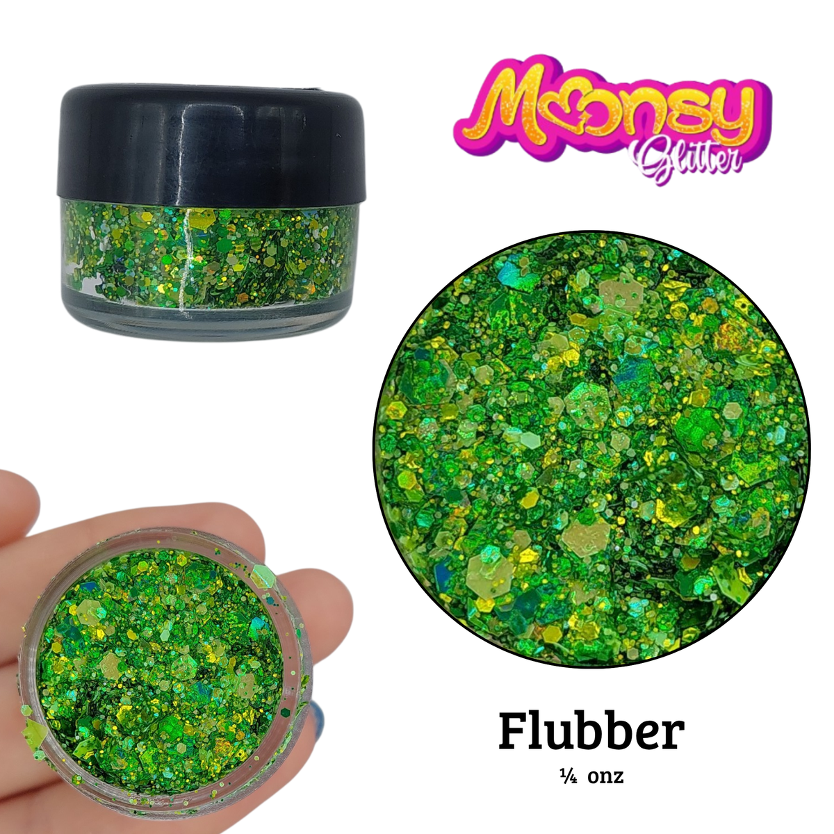Variedad 1/4 Oz Moonsy Glitter - Base Gel (venta por individual)