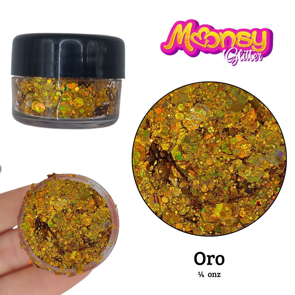Variedad 1/4 Oz Moonsy Glitter - Base Gel (venta por individual)