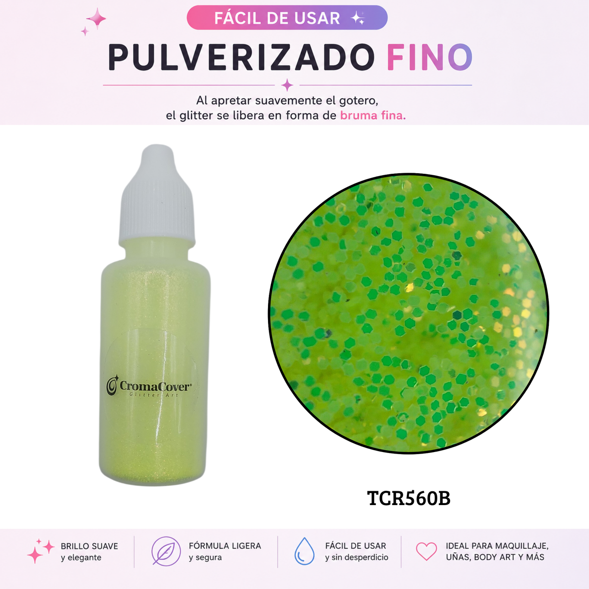 Atomizador de Glitter Cosmético 10 g – CromaCover