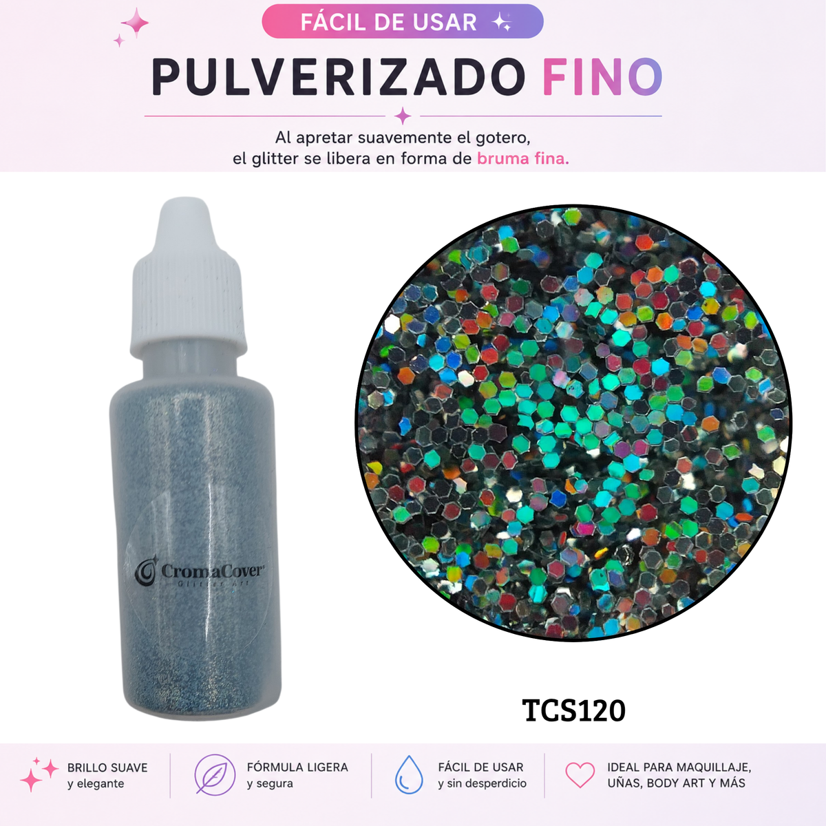 Atomizador de Glitter Cosmético 10 g – CromaCover