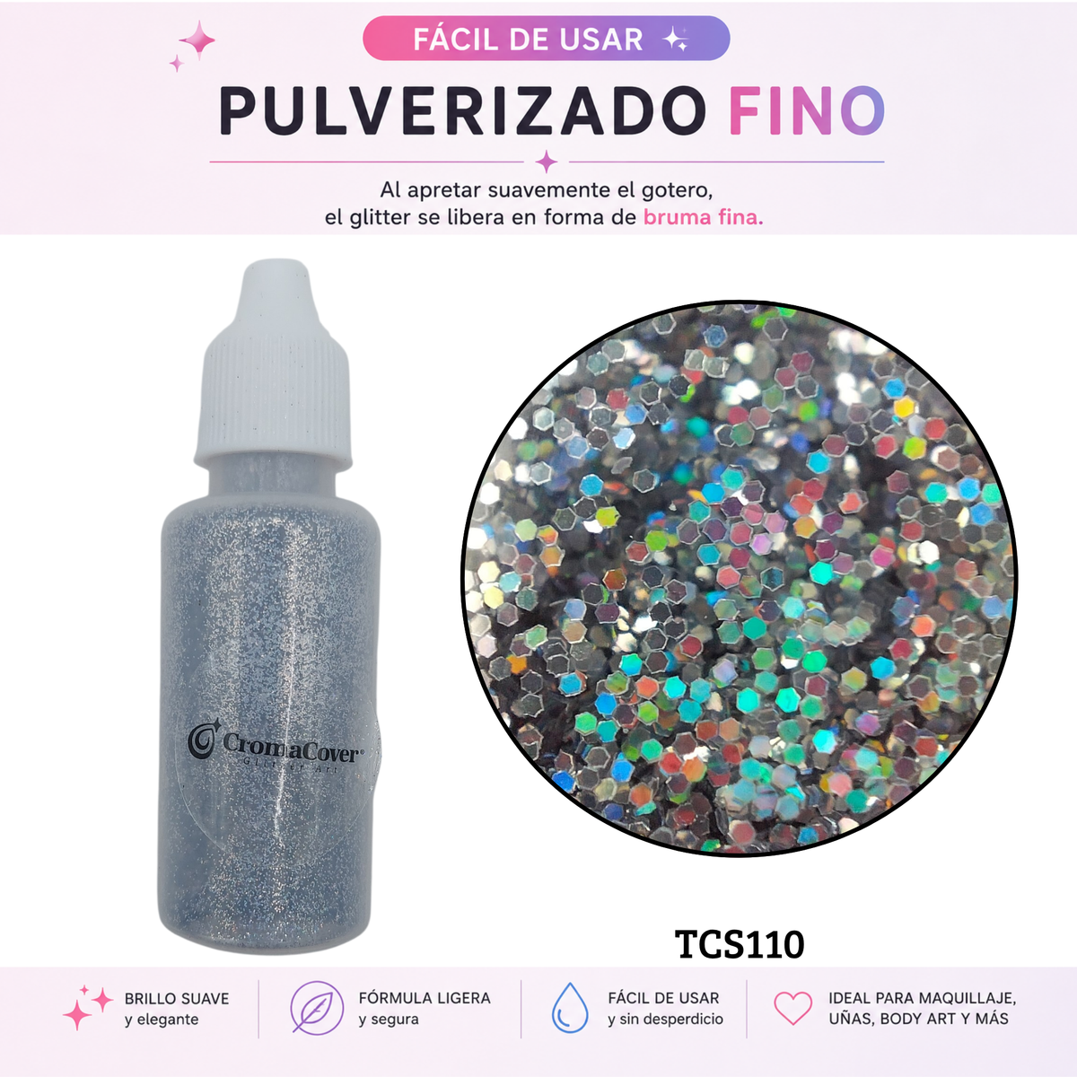 Atomizador de Glitter Cosmético 10 g – CromaCover