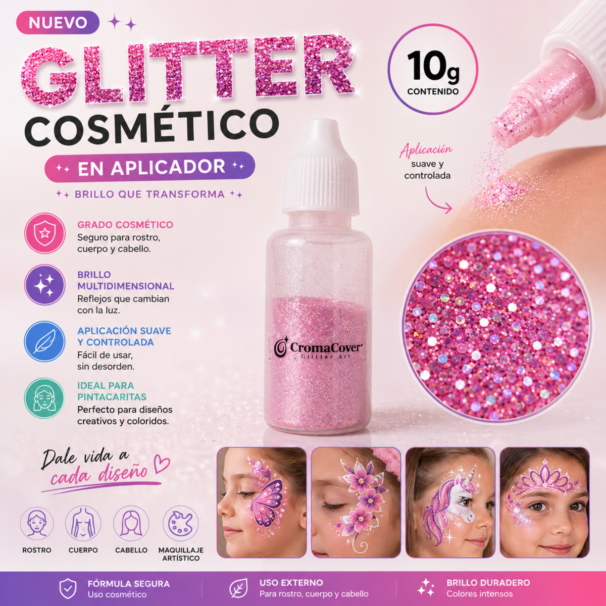 Atomizador de Glitter Cosmético 10 g – CromaCover