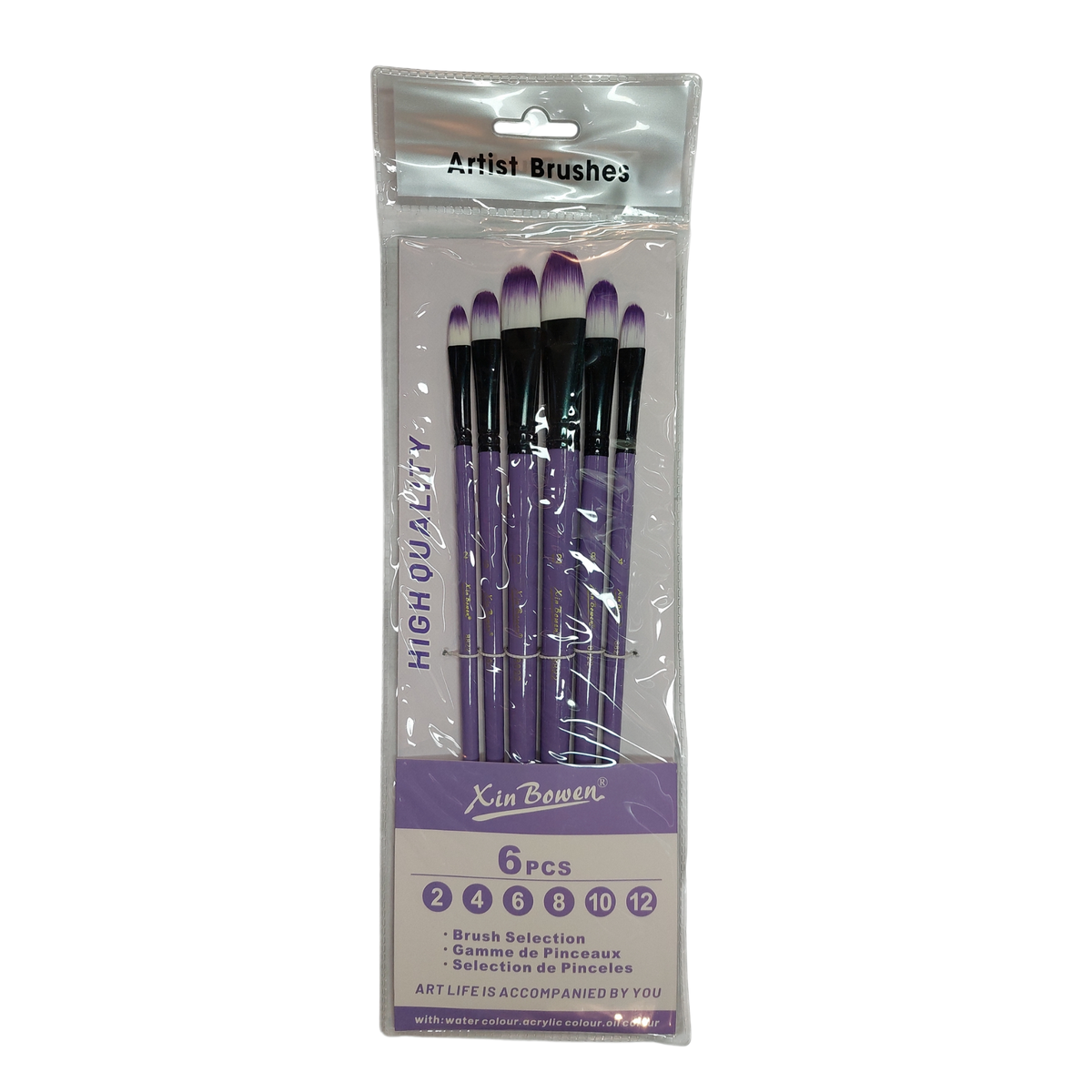 Set Pinceles Morado Filbert o Redondo
